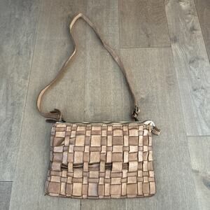Costanza Rota Crossbody Bag Brown Woven Leather – Made in Italy 12x8x3